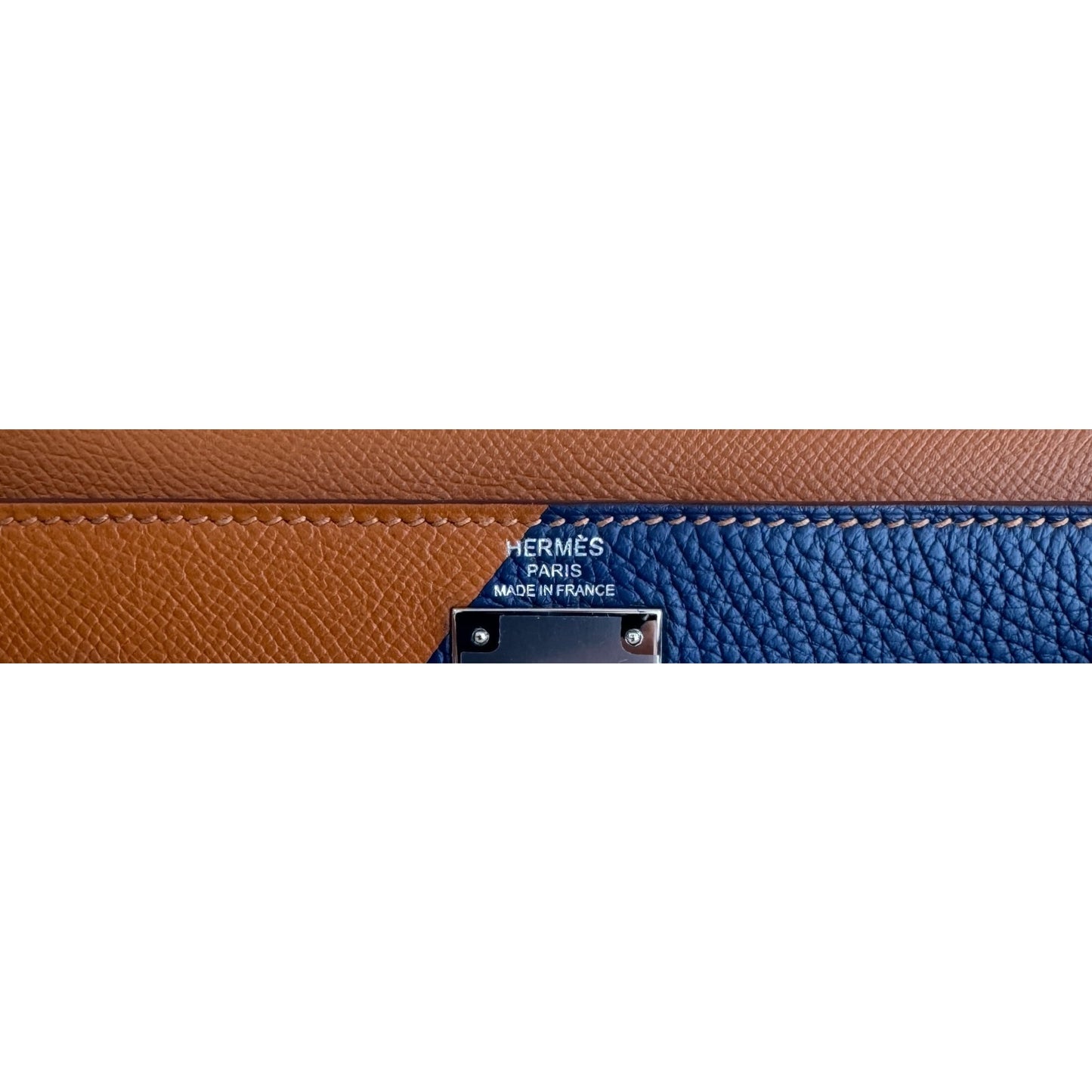 Hermes Kelly 28 Sellier Limited Kellygraphie Gold, Blue Celeste, Indigo Epsom