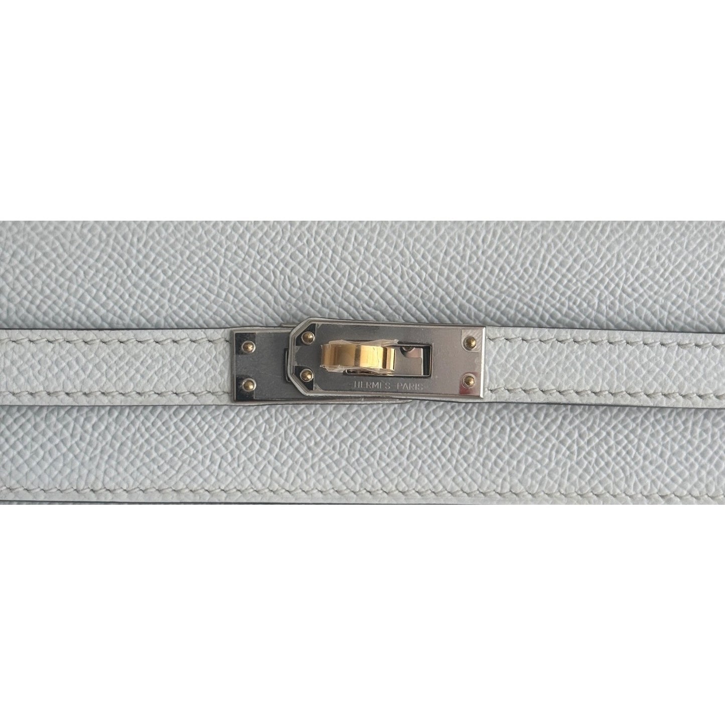 Hermes Kelly 25 Sellier Gris Platine Gray Epsom Leather Electrum Hardware