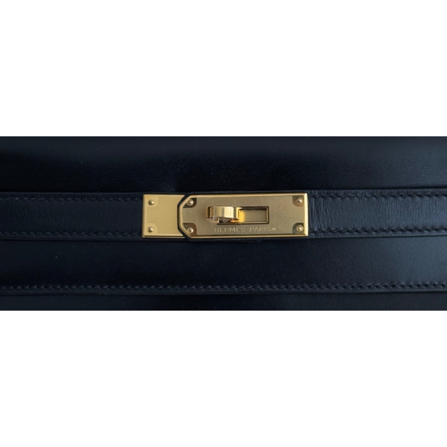 Hermes Kelly 28 Sellier Black Noir Box Leather Gold Hardware RARE