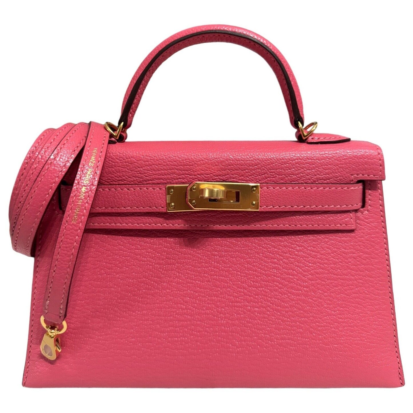 Hermes Kelly Mini 20 Rose Lipstick Pink Chèvre Leather Gold Hardware RARE