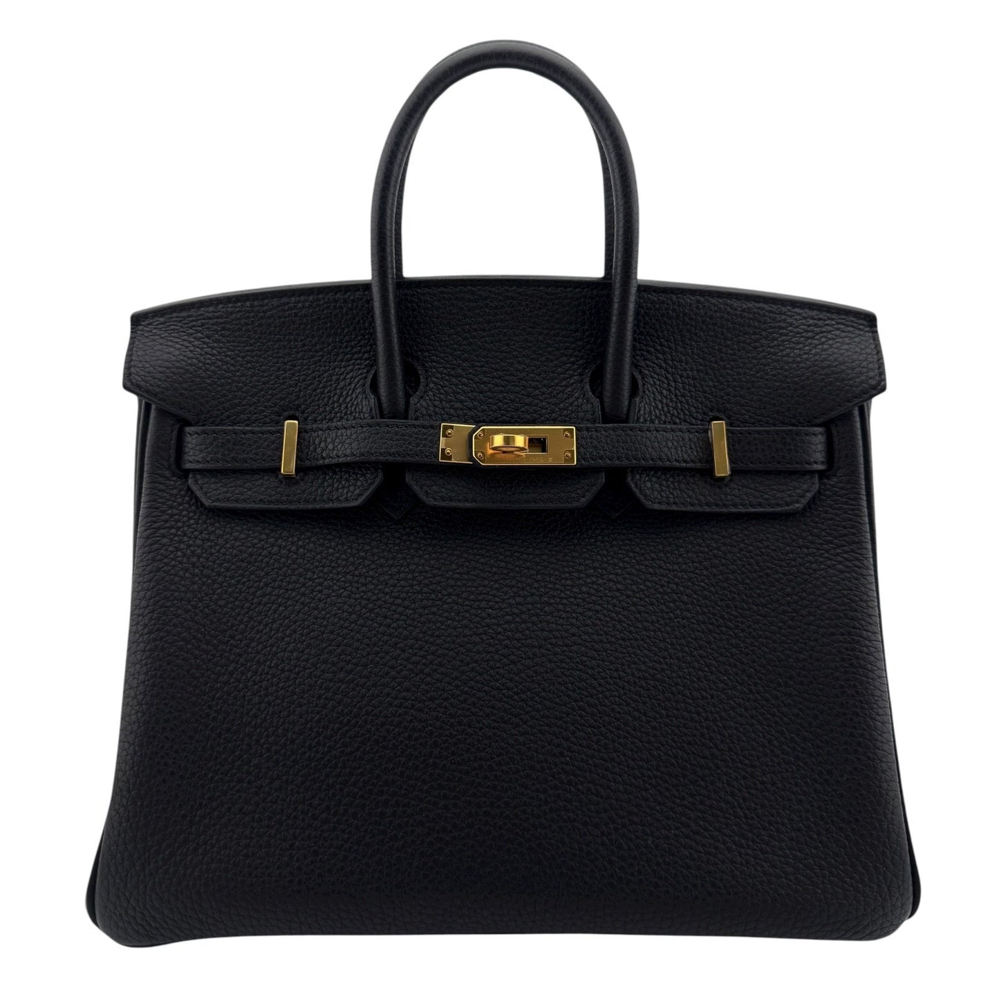 Hermes Birkin 25 Black Noir Togo Leather Gold Hardware Handbag