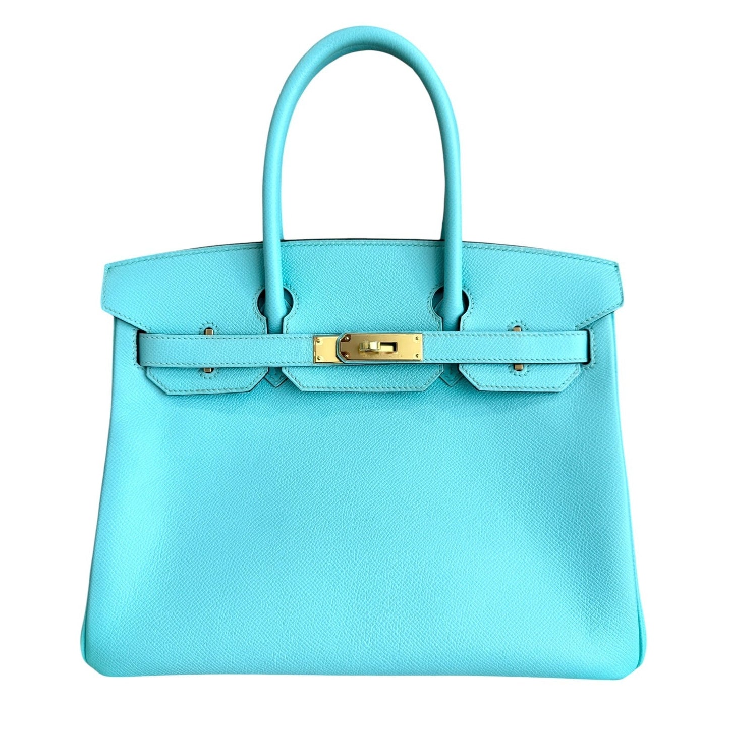 Hermes Birkin 30 Blue Atoll Epsom Leather Gold Hardware
