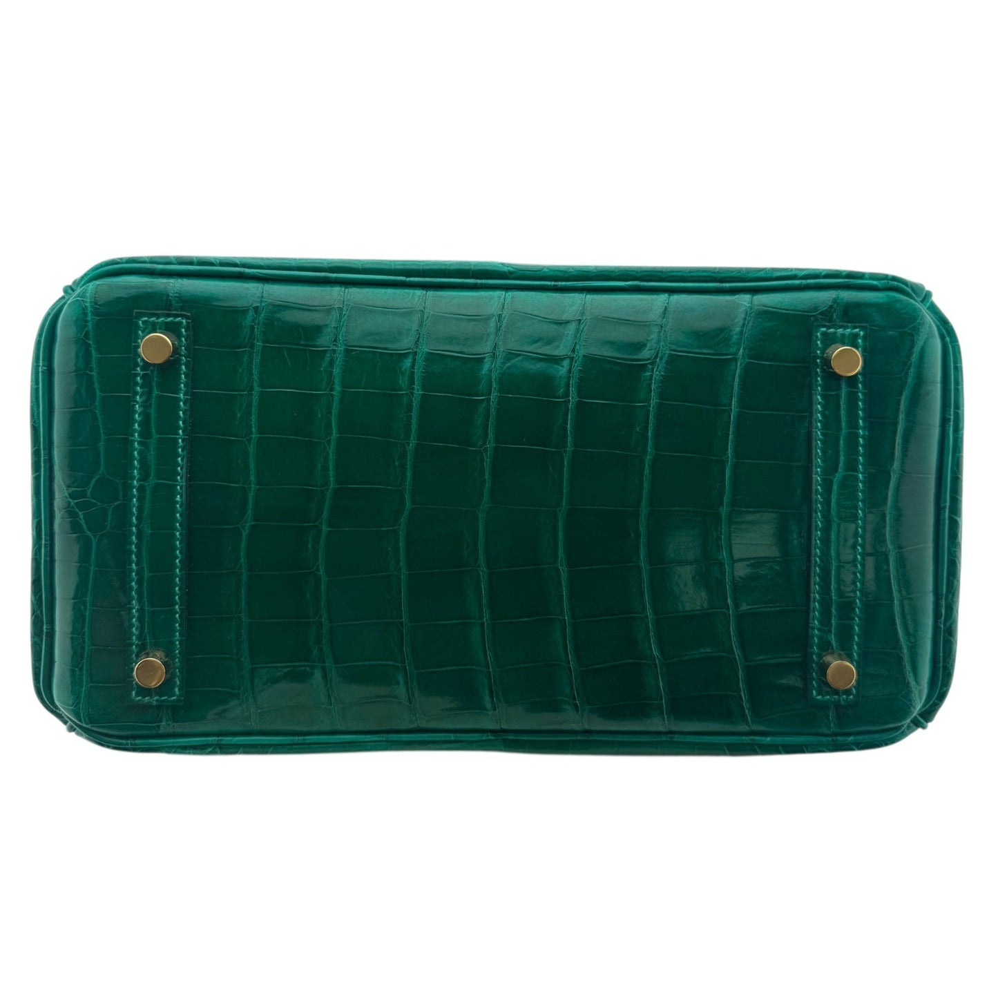 Hermes Birkin 30 Emerald Green Niloticus Crocodile Leather Gold Hardware Rare
