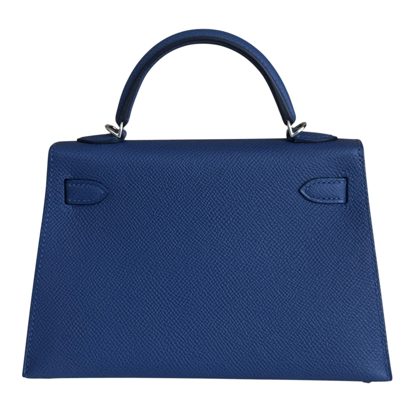 Hermes Kelly Mini 20 Blue Tie Epsom Leather Electrum Gold Palladium Hardware NEW