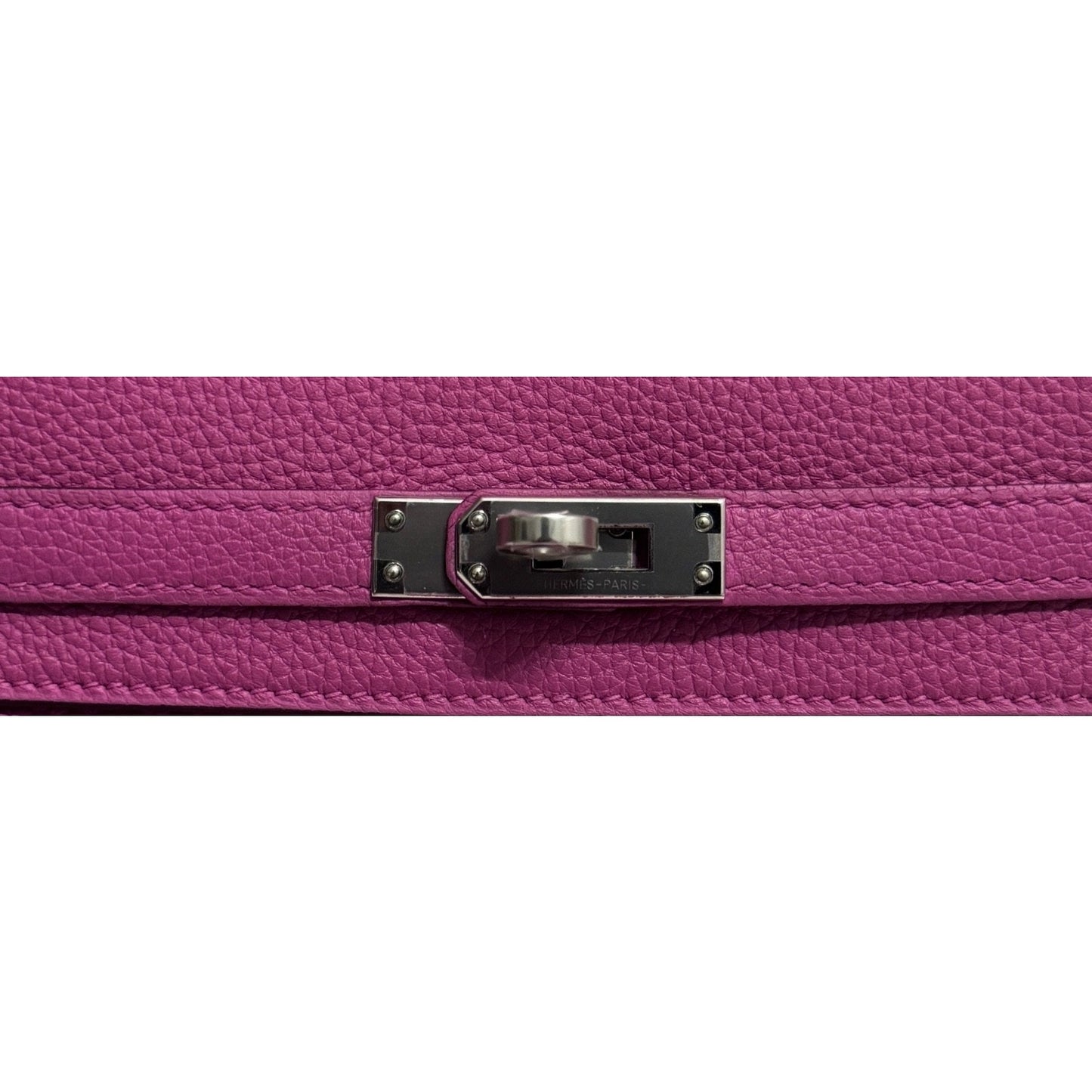 Hermes Kelly 25 Magnolia Pink Purple Togo Leather Palladium Hardware