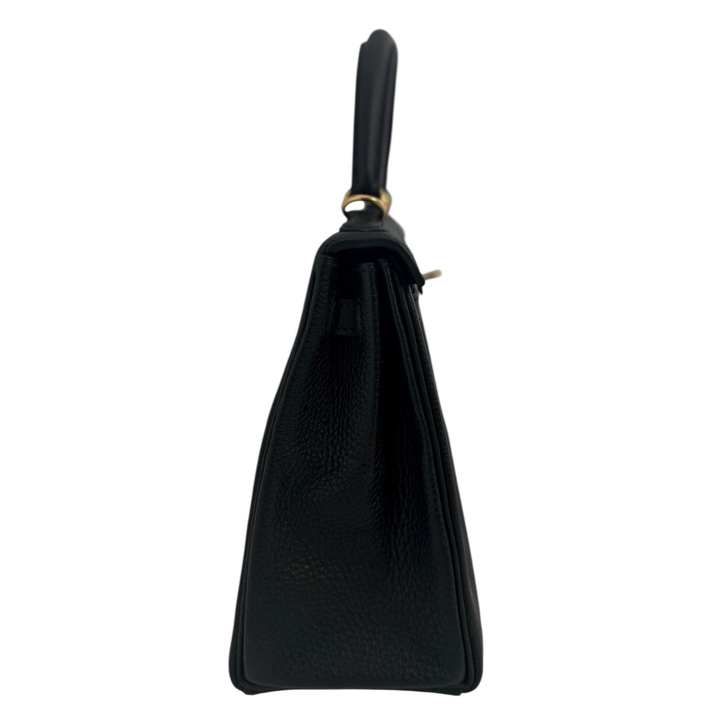 Hermes Kelly 25 Black Noir Togo Leather Gold Hardware RARE