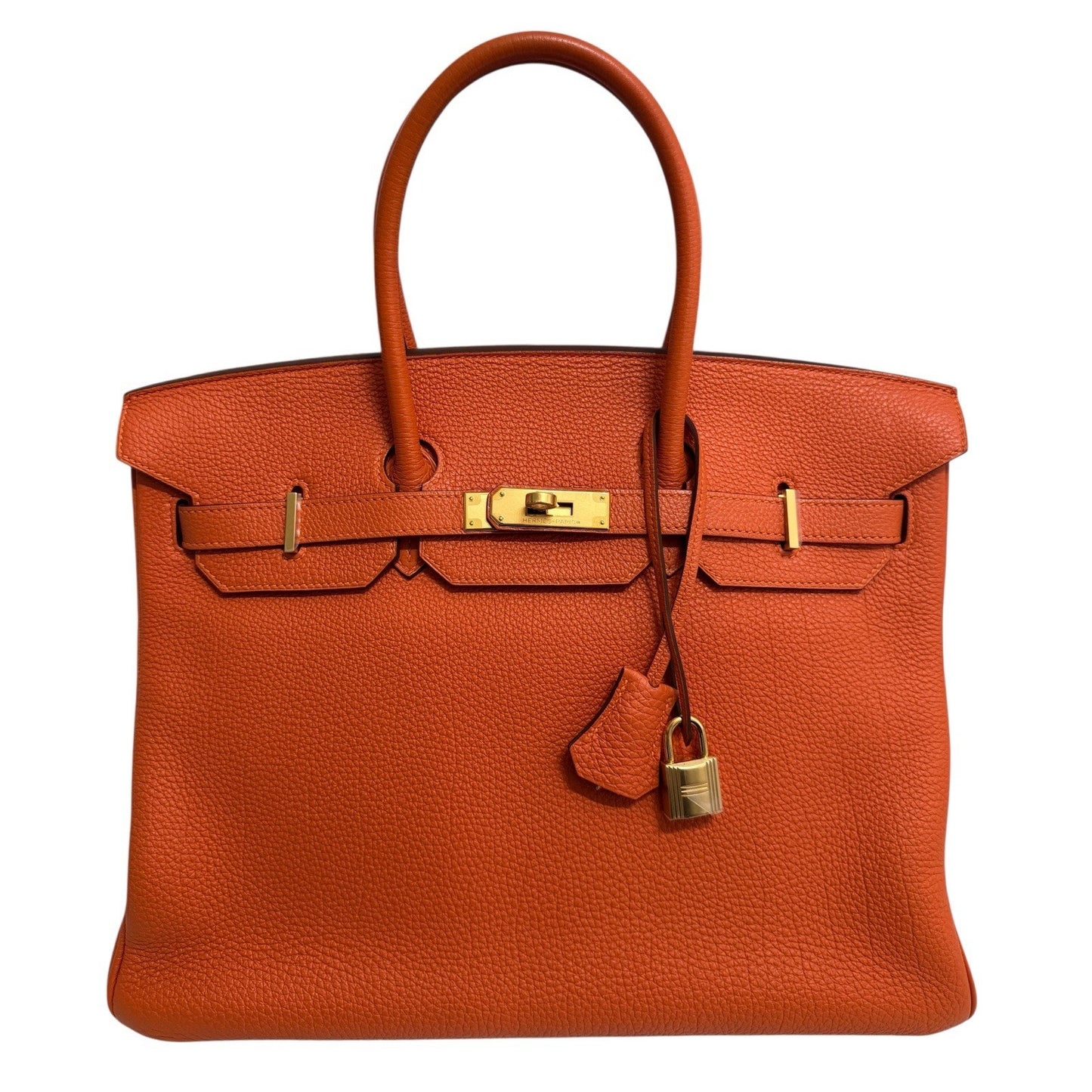 Hermes Birkin 35 Orange Togo Leather Gold Hardware RARE