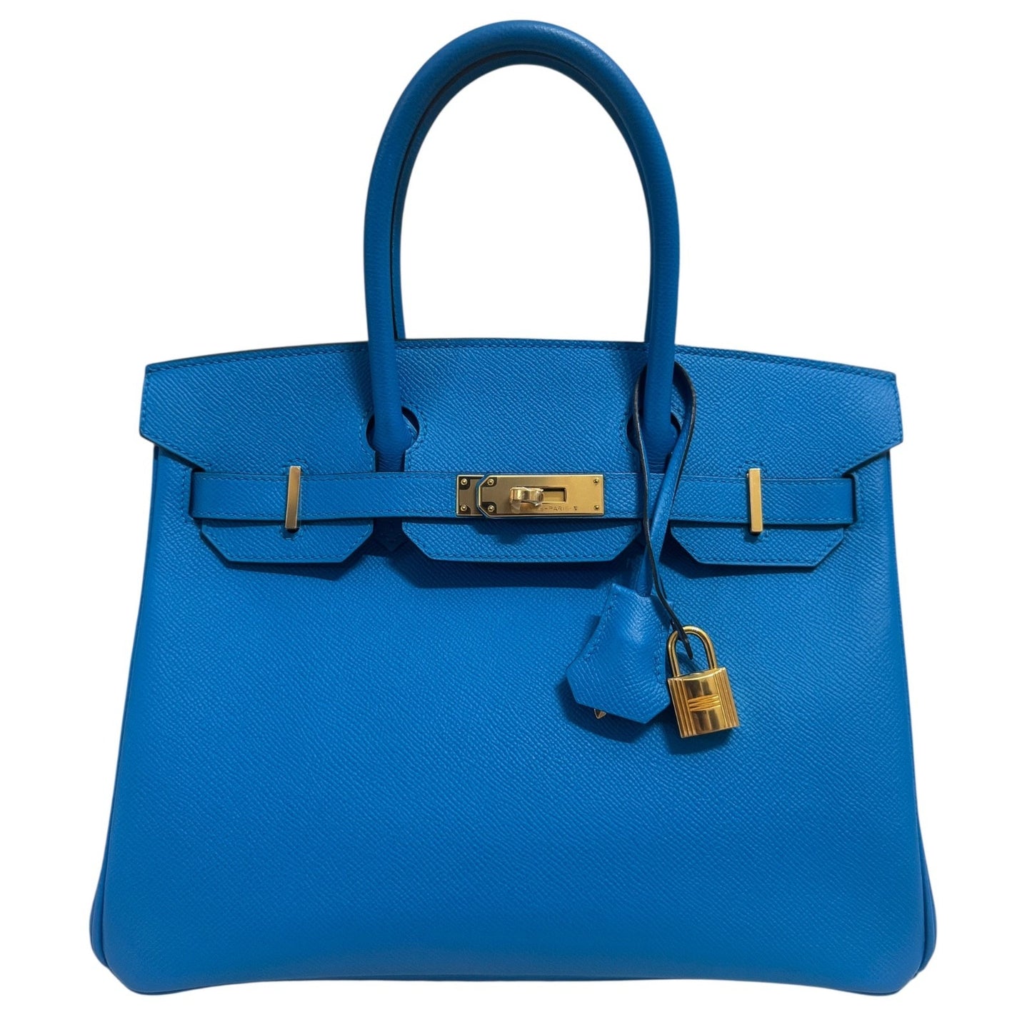 Hermes Birkin 30 Blue Zanzibar Bleu Epsom Leather Gold Hardware
