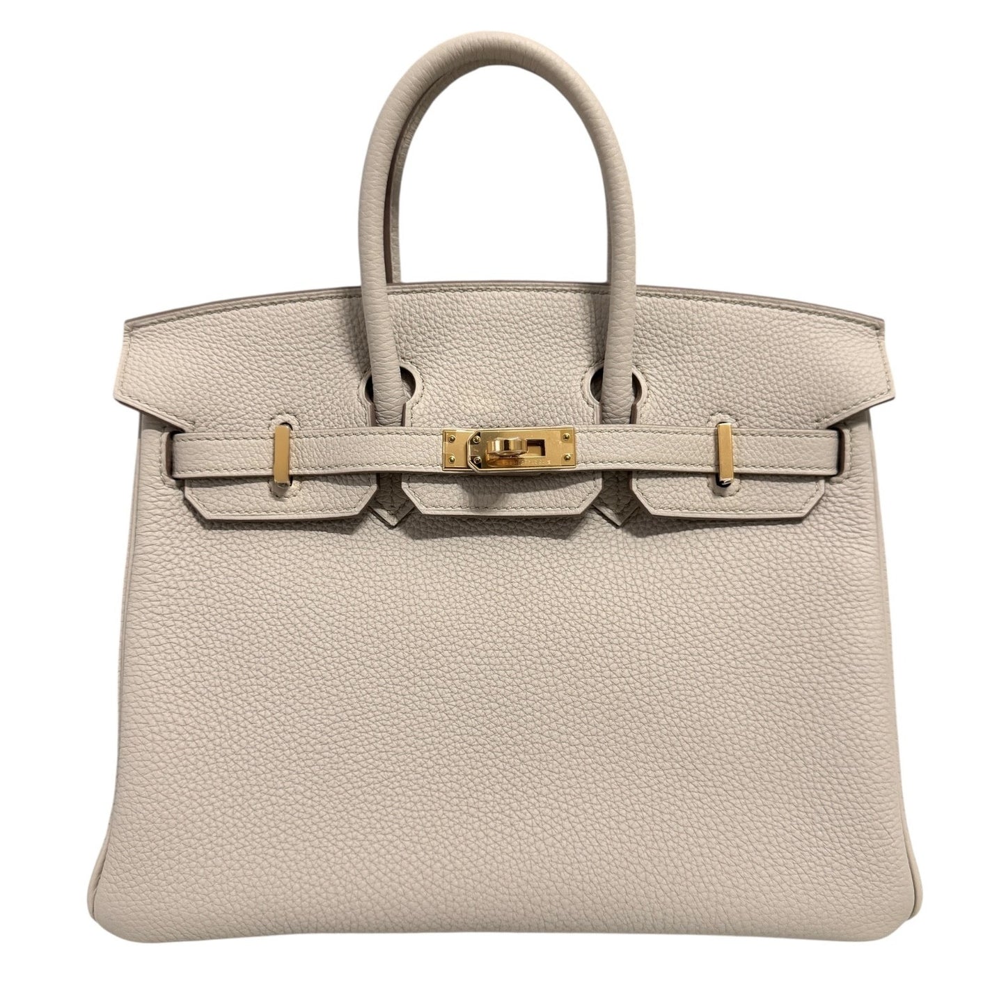Hermes Birkin 25 Beton Beige Cream Togo Leather Gold Hardware