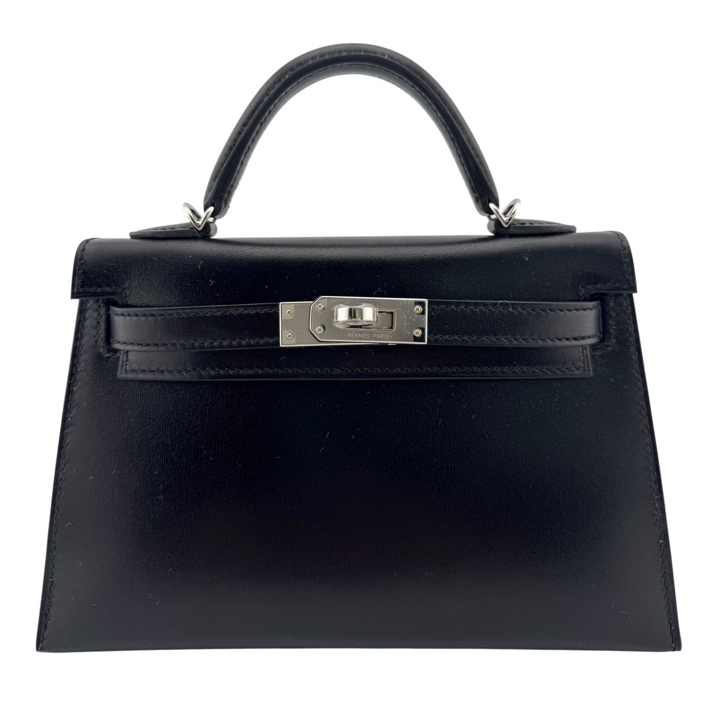 Hermes Kelly Mini 20 Black Noir Leather Palladium Hardware RARE 2025