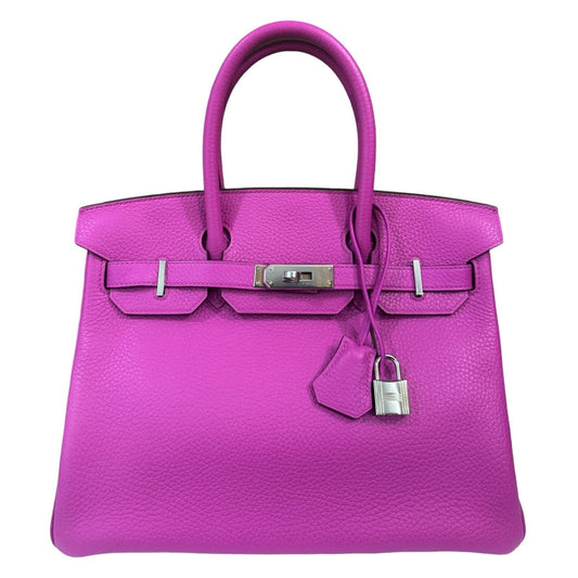 Hermes Birkin 30 Magnolia Pink Purple Togo Leather Palladium Hardware