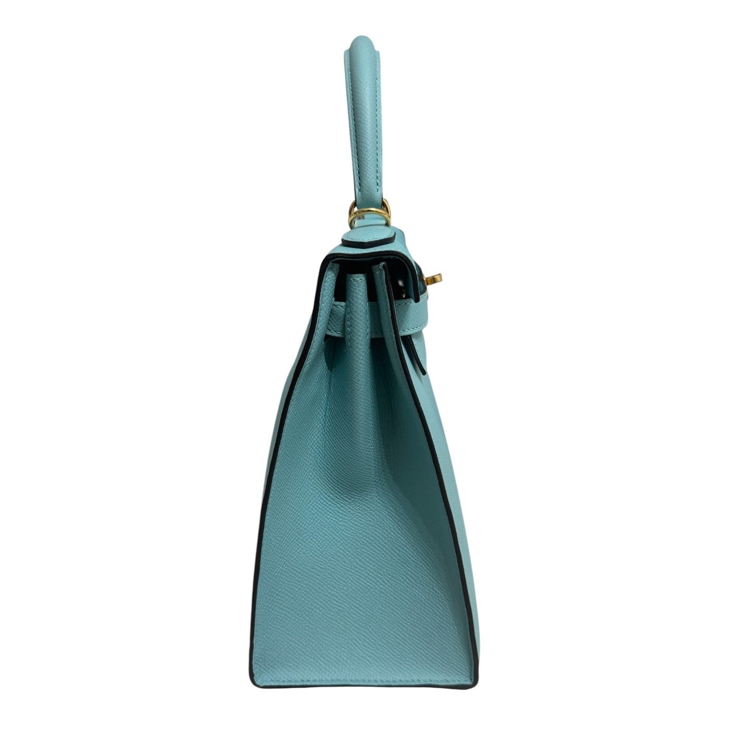 Hermes Kelly 28 Sellier Blue Atoll Epsom Leather Gold Hardware