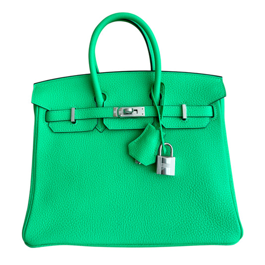 Hermes Birkin 25 Vert Comics Green Togo Leather Palladium Hardware New