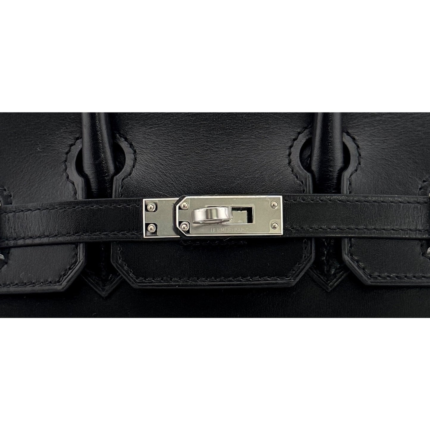 Hermes Birkin 25 Sellier Black Noir Box Leather Palladium Hardware NEW RARE