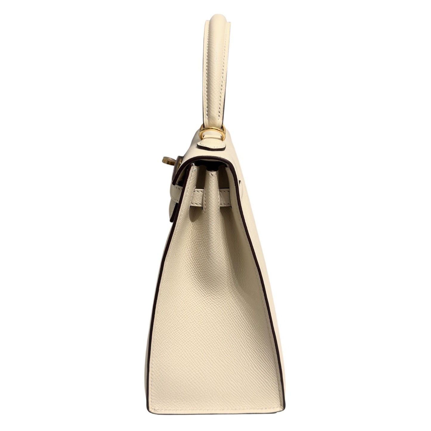 Hermes Kelly 25 Sellier Nata Cream Epsom Leather Gold Hardware
