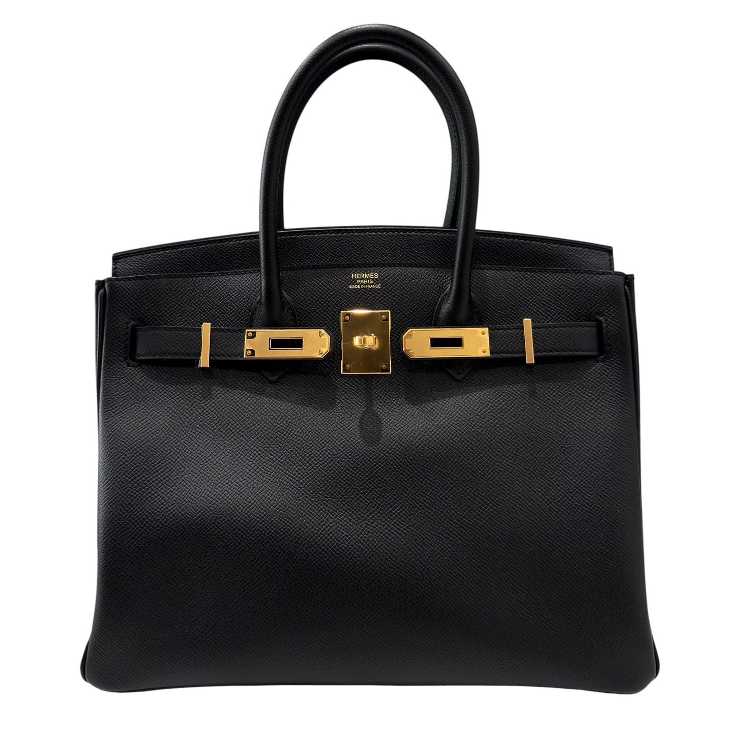 Hermes Birkin 30 Black Noir Epsom Leather Gold Hardware RARE