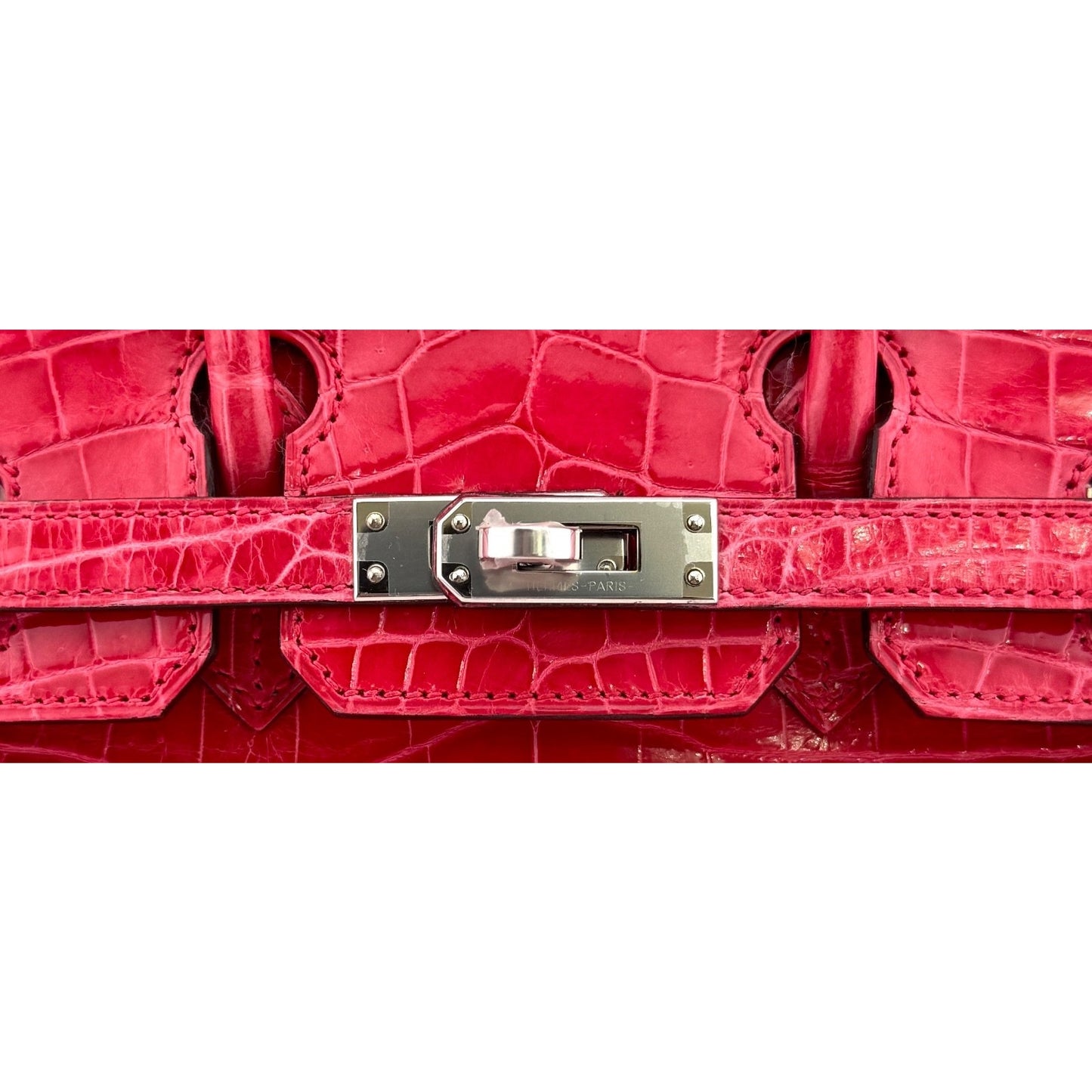 Hermes Birkin 25 Rose Extreme Pink Niloticus Crocodile Leather Palladium Hardwar