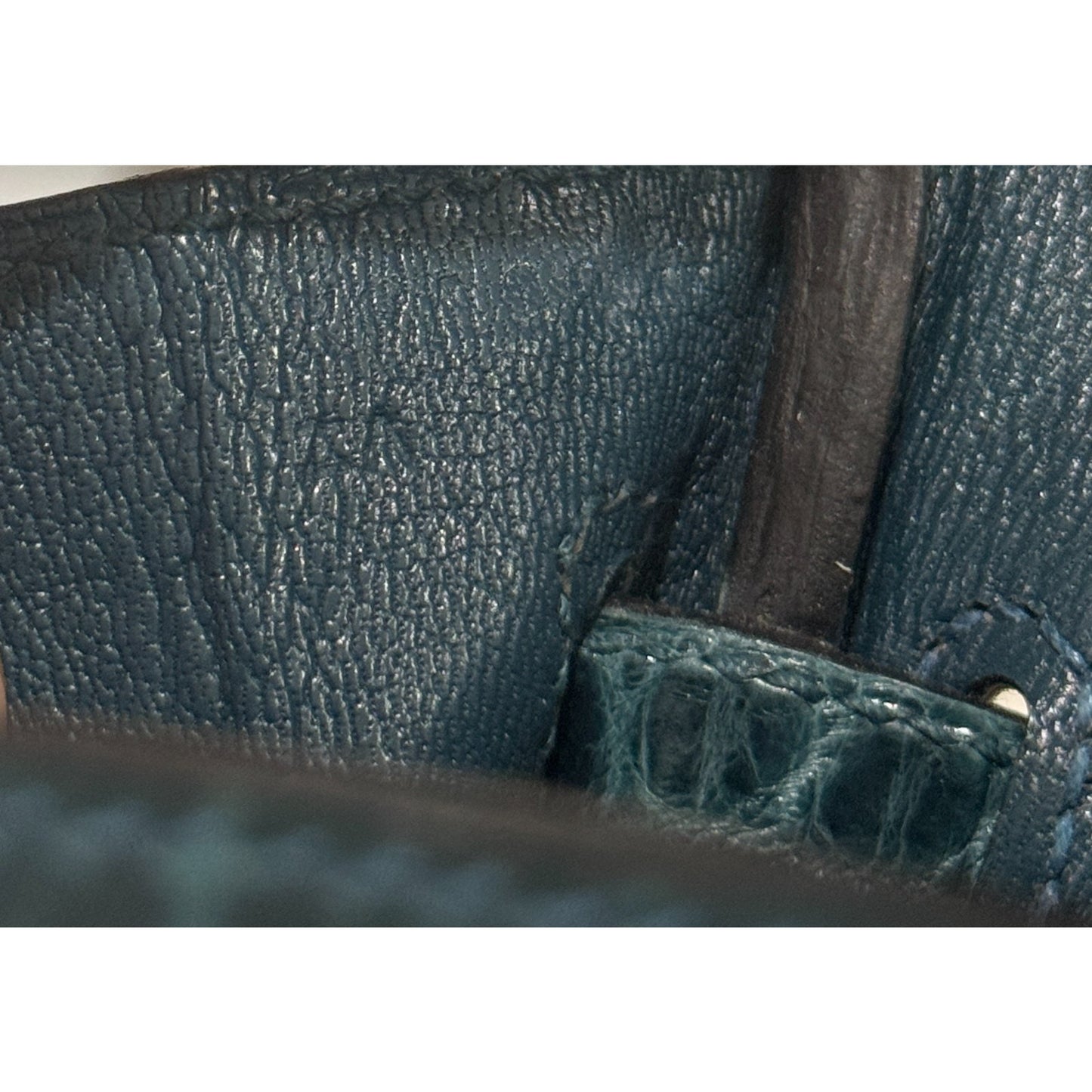 Hermes Birkin 25 Blue Colvert Green Niloticus Crocodile Leather Gold Hardware