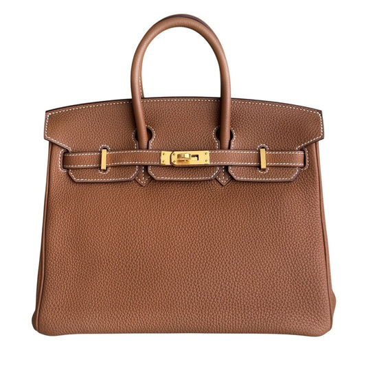 Hermes Birkin 25 Gold Tan Togo Leather Gold Hardware