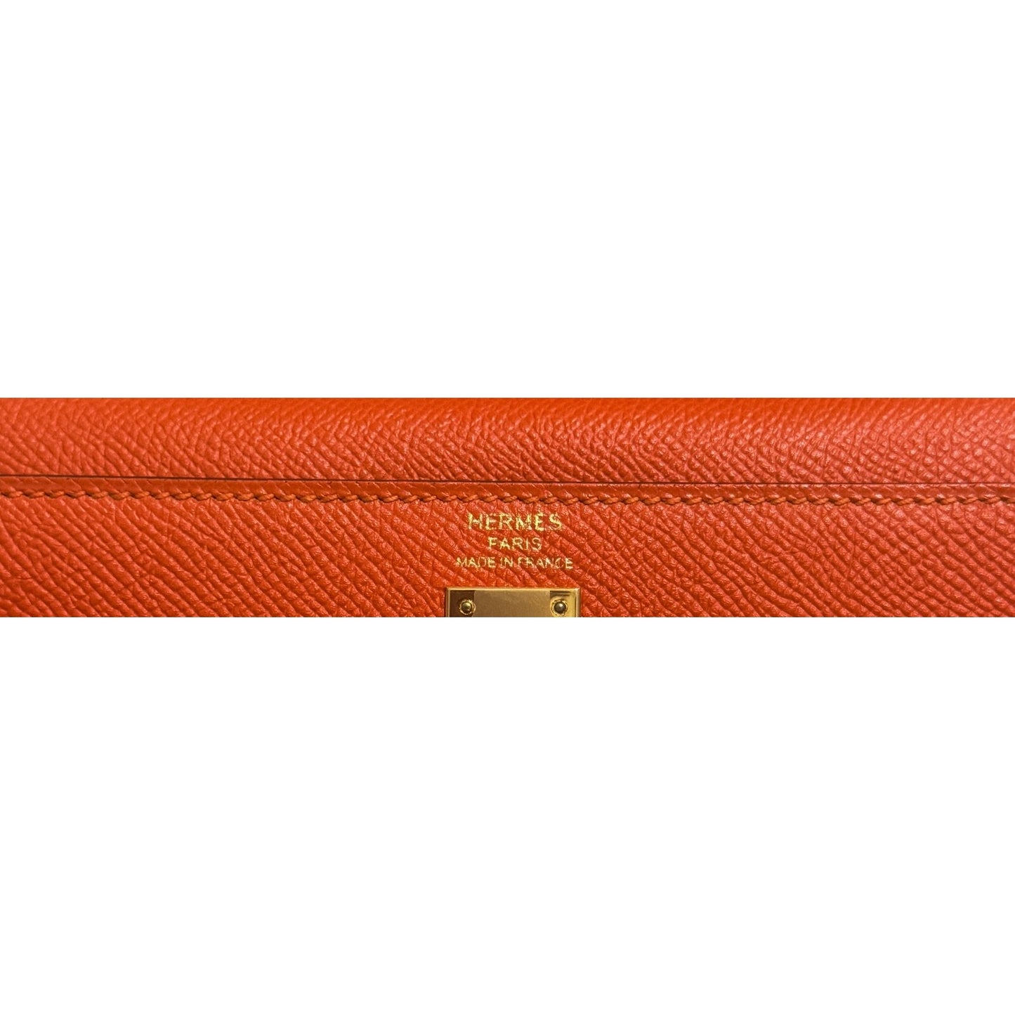 Hermes Kelly 25 Sellier Feu Orange Epsom Leather Gold Hardware