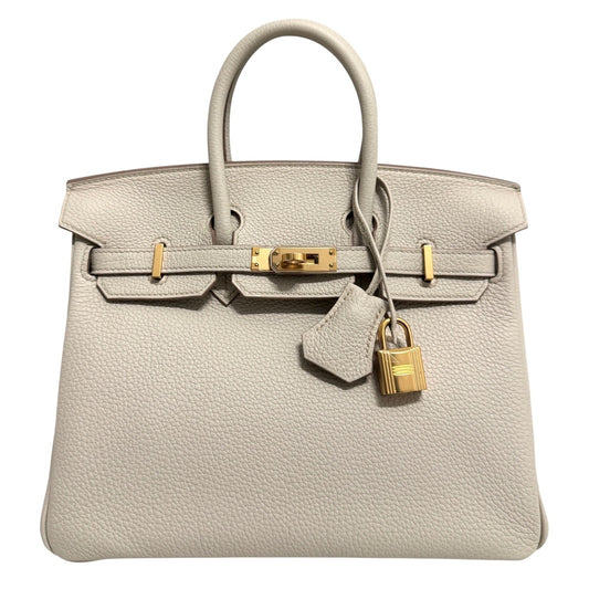Hermes Birkin 25 Beton Beige Cream Togo Leather Gold Hardware