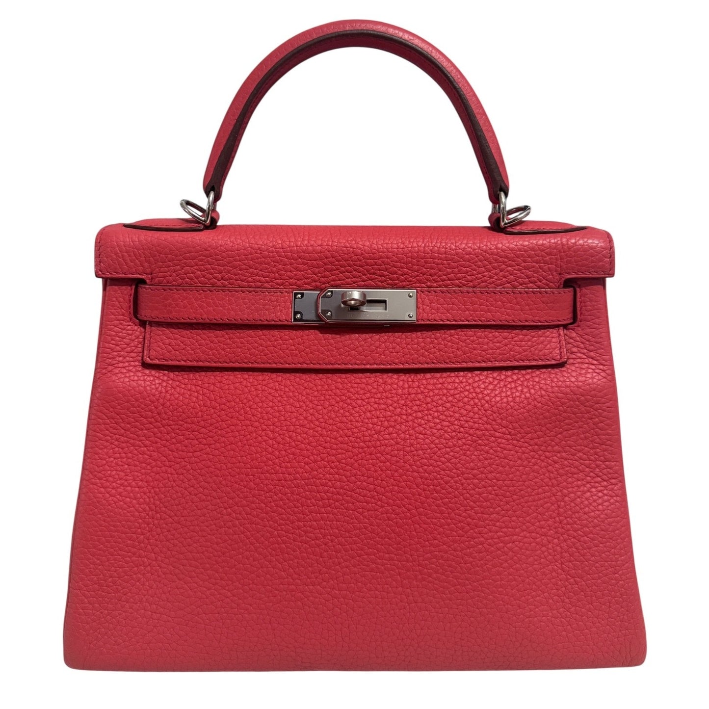 Hermes Kelly 28 Bougainvillea Pink red Togo Leather Palladium Hardware RARE