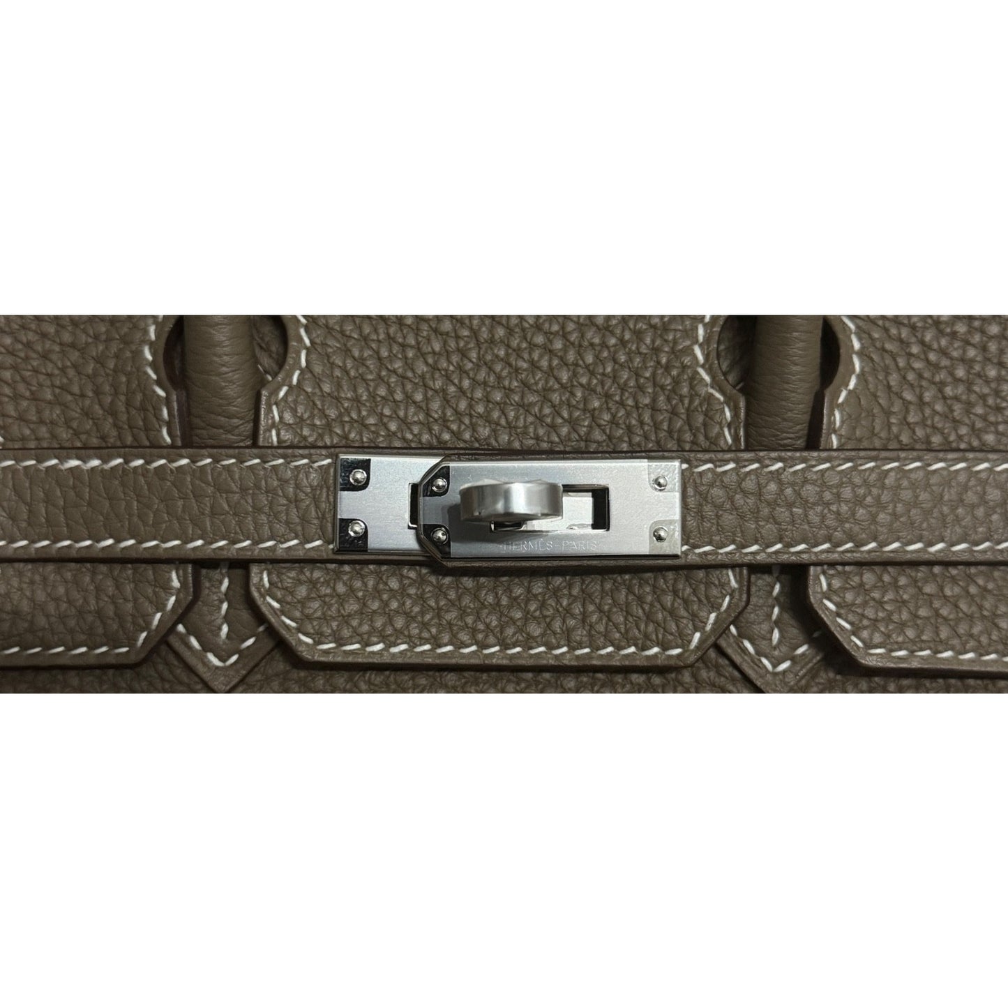 Hermes Birkin 25 Etoupe Gray Togo Leather Palladium Hardware Handbag