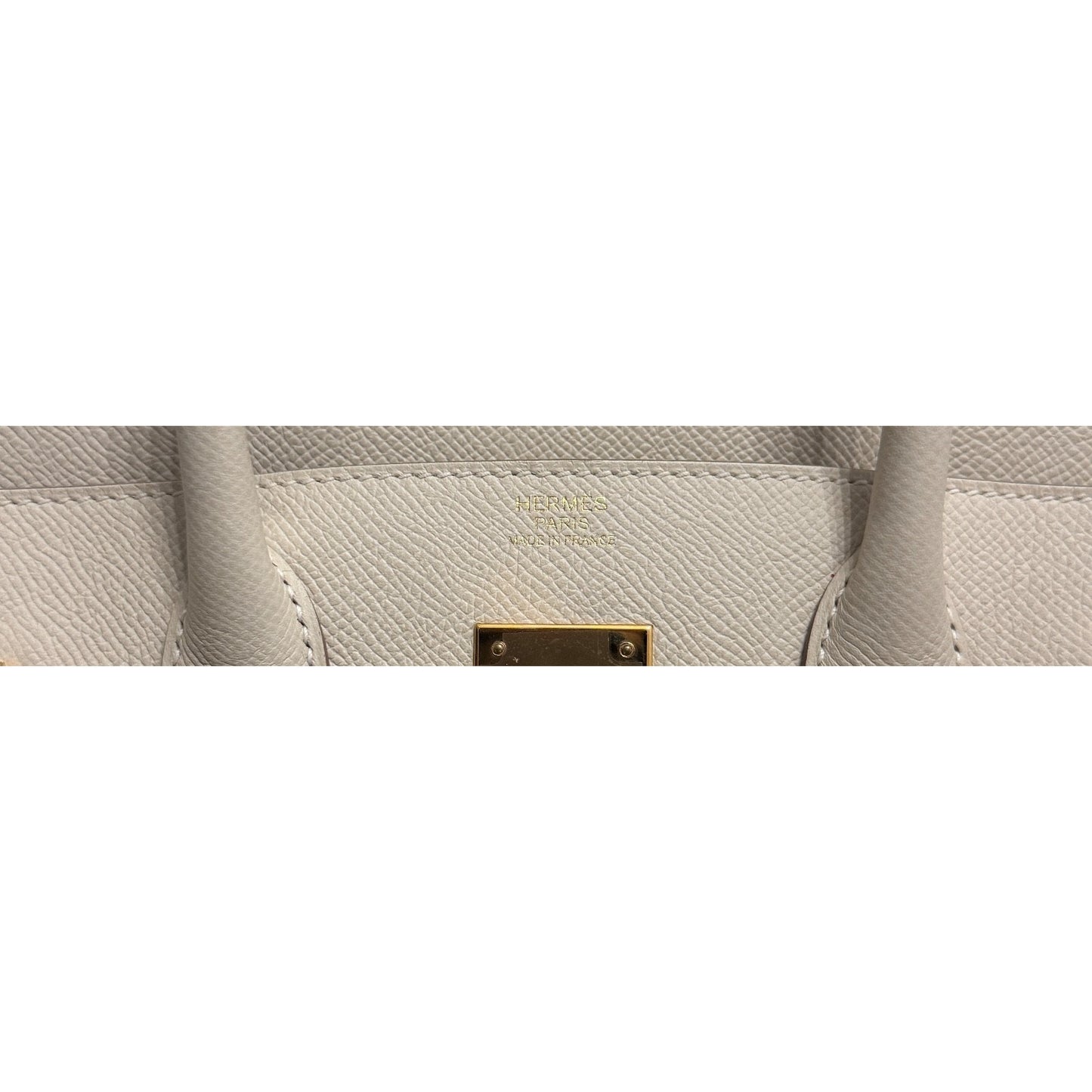Hermes Birkin 30 Craie White Epsom Leather Gold Hardware Handbag