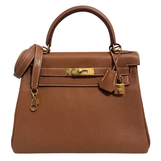 Hermes Kelly 28 Gold Tan Togo Leather Gold Hardware RARE
