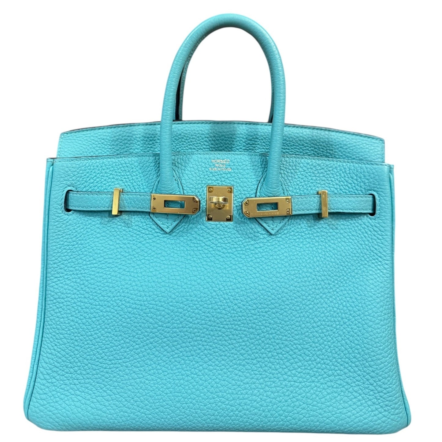 Hermes Birkin 25 Blue Atoll Togo Leather Gold Hardware Rare