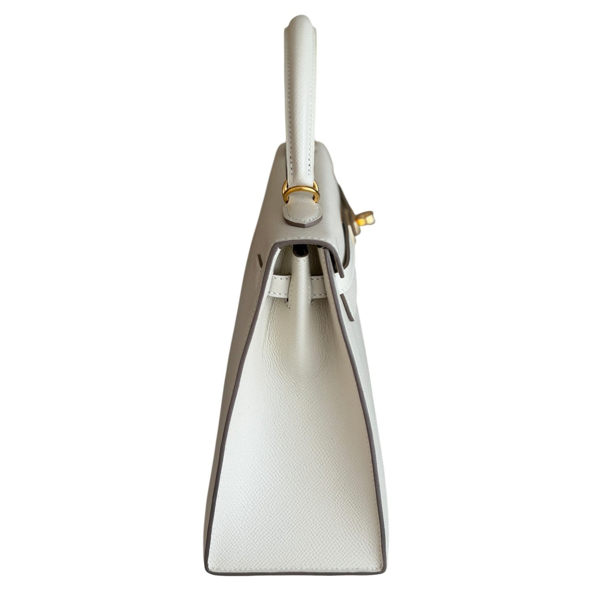 Hermes Kelly 25 Sellier Craie White Epsom Leather Gold Hardware