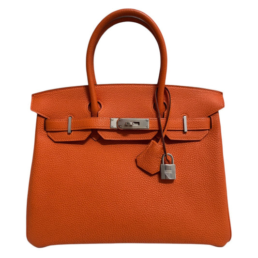 Hermes Birkin 30 Orange Togo Leather Gold Hardware