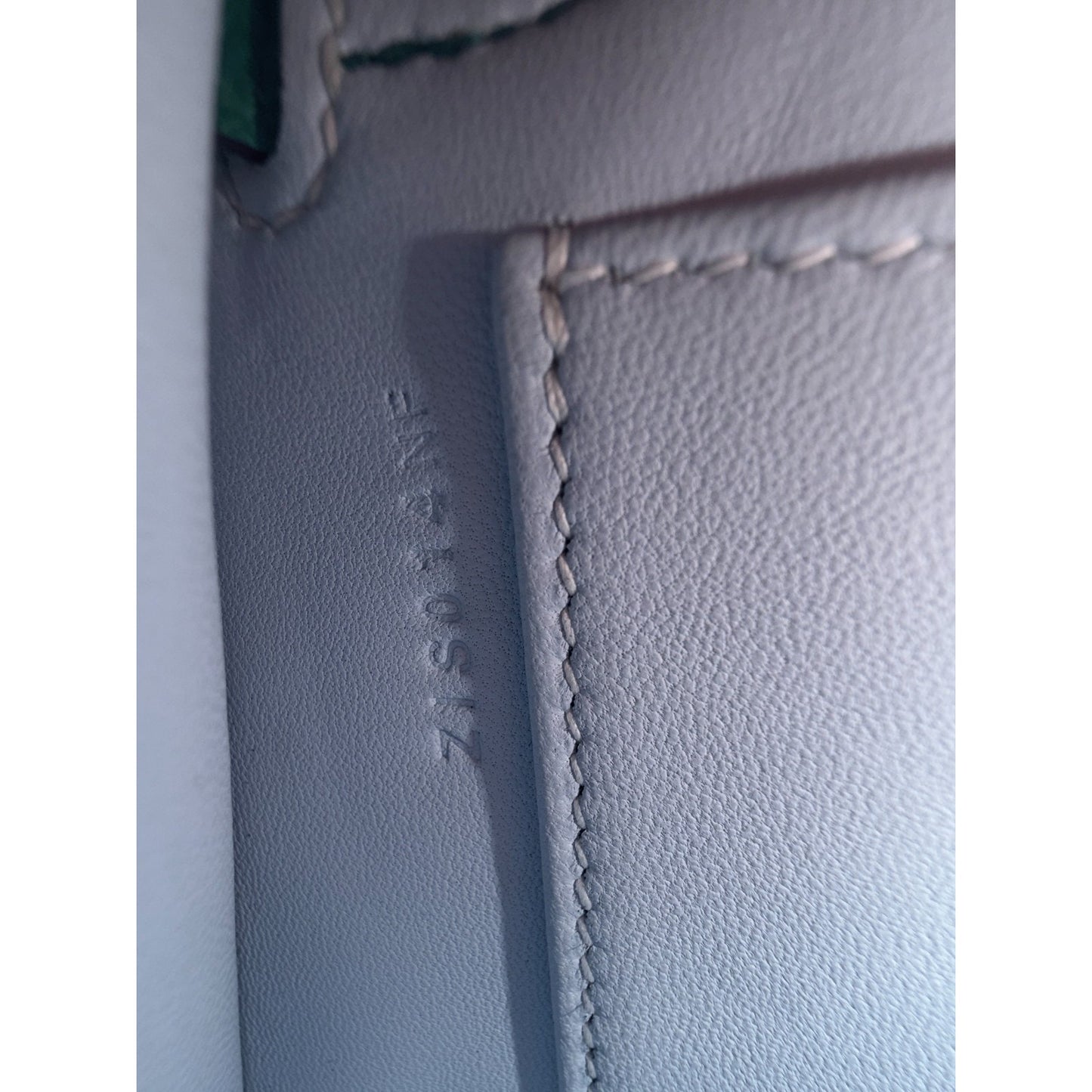 Hermes Mini Kelly Tri Color Blue Brume, Vert Jade, Gold Epsom Palladium Hardware