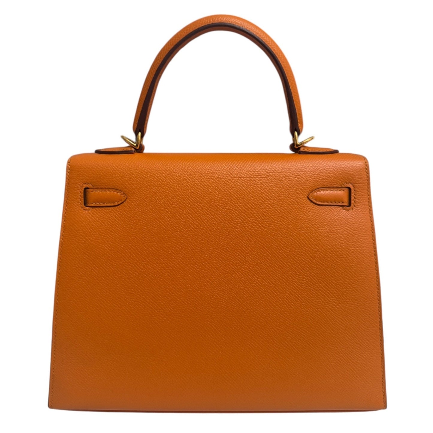 Hermes Kelly 25 Sellier Apricot Orange Epsom Leather Gold Hardware