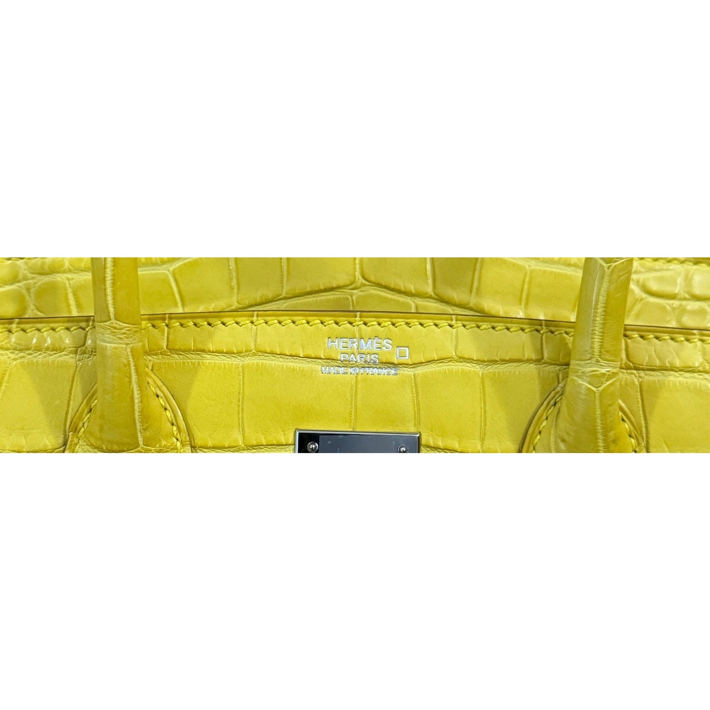 Hermes Birkin 30 Soufre Yellow Jaune Matte Alligator Leather Palladium Hardware