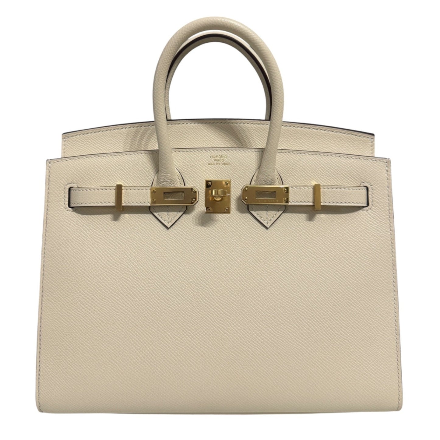 Hermes Birkin 25 Sellier Nata Cream White Epsom Leather Gold Hardware