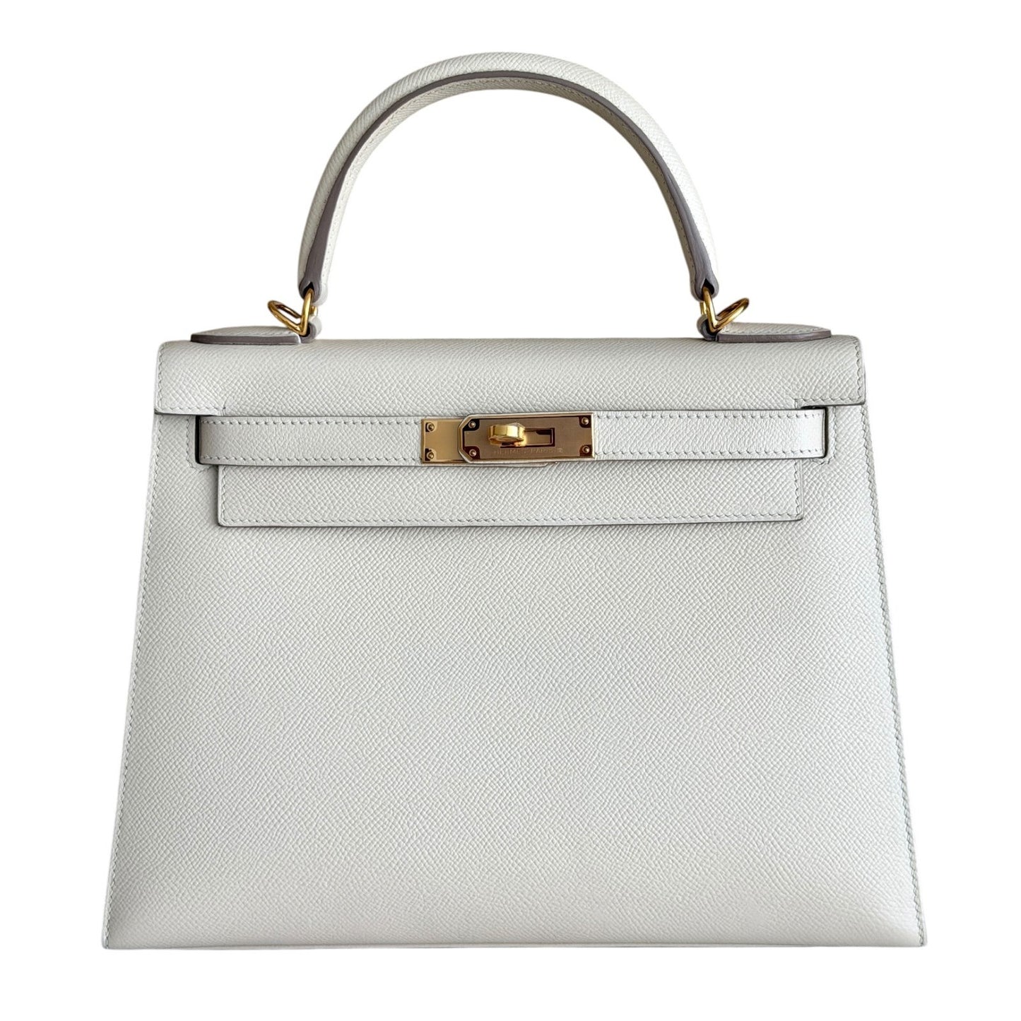 Hermes Kelly 28 Sellier Craie Cream White Epsom Leather Gold Hardware