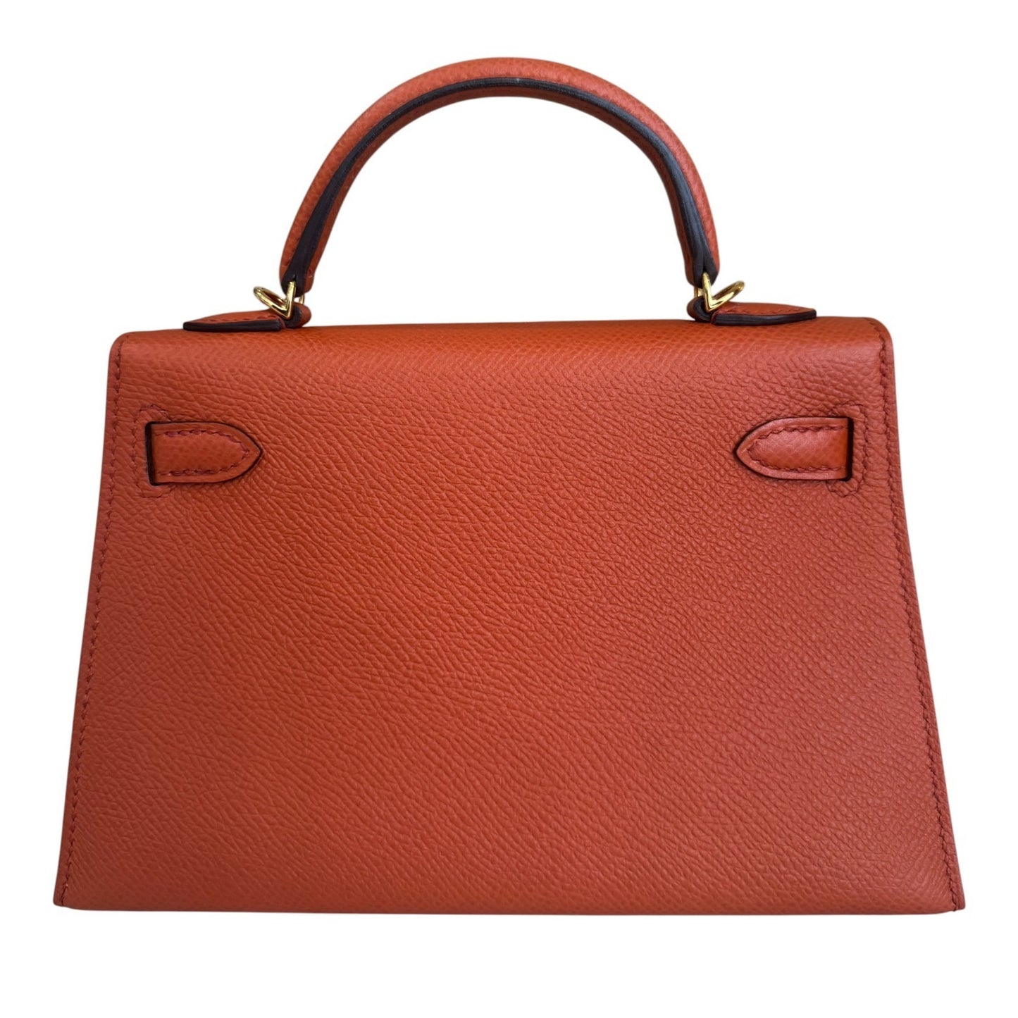 Hermes Kelly Mini 20 Terre Battue Orange Epsom Leather Gold Hardware RARE
