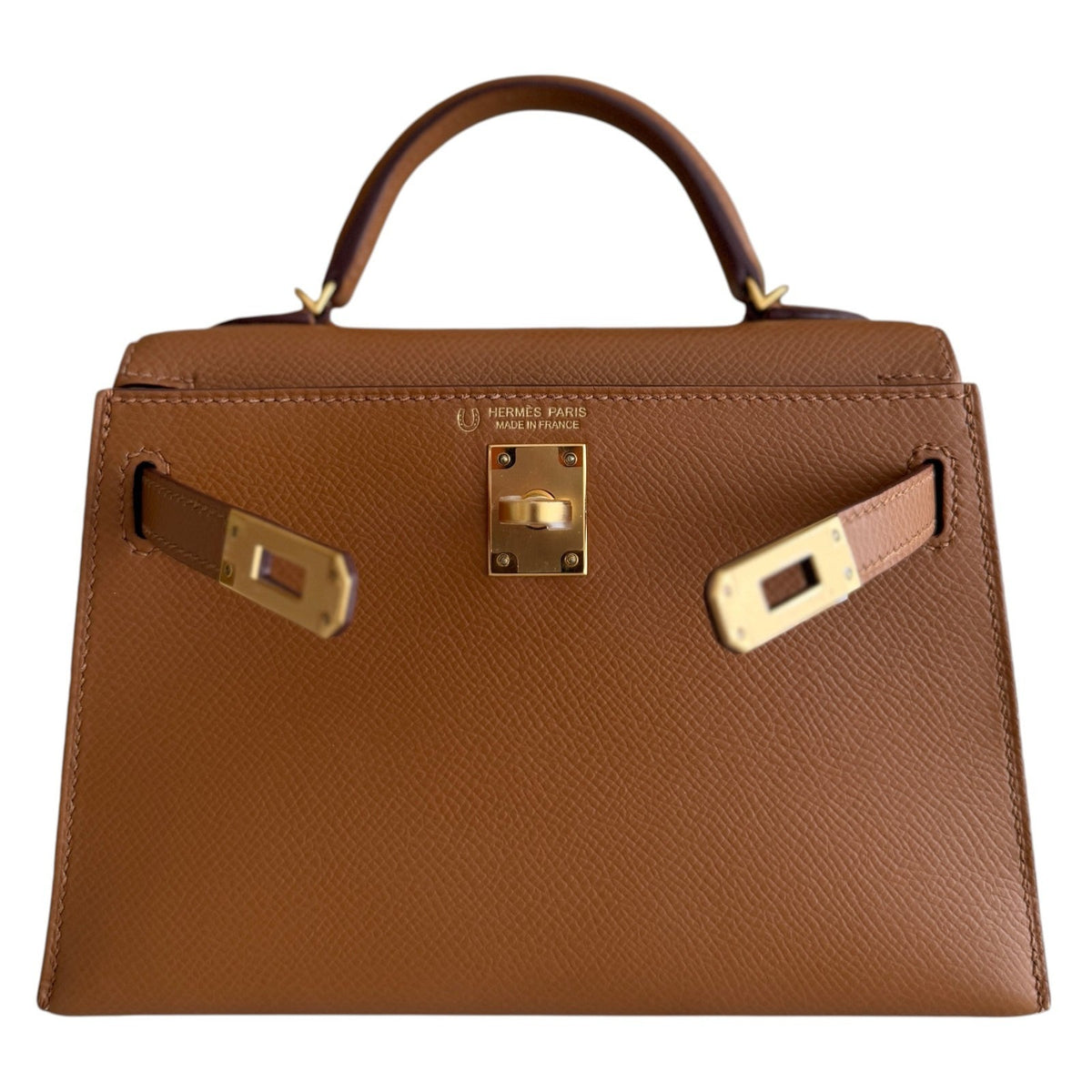 Hermes Kelly Mini 20 Special Order Gold Rouge H Epsom Leather Gold Hardware