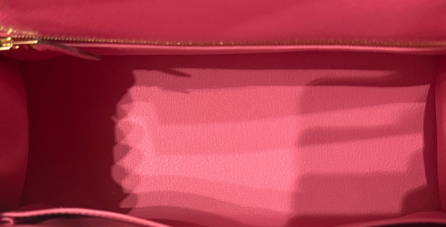 Hermes Kelly 28 Sellier Pink Rose Azalee Azalea Epsom Leather Gold Hardware