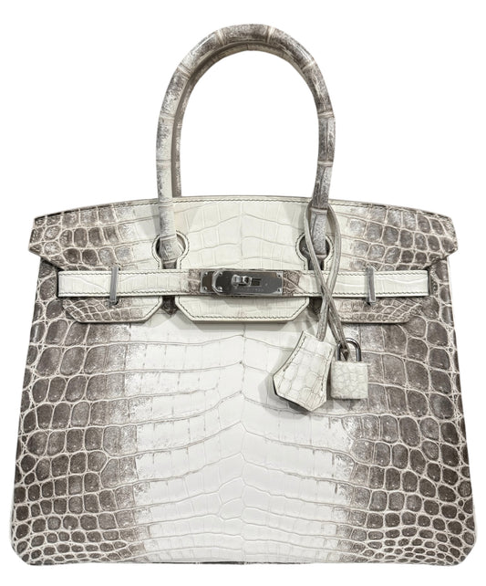 Hermes Birkin 30 Himalayan White Matte Crocodile Palladium Hardware