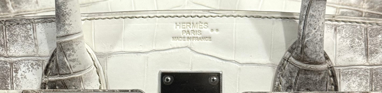 Hermes Birkin 30 Himalayan White Matte Crocodile Palladium Hardware