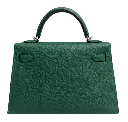 Hermes Mini Kelly Vert Vertigo Epsom Electrum Hardware