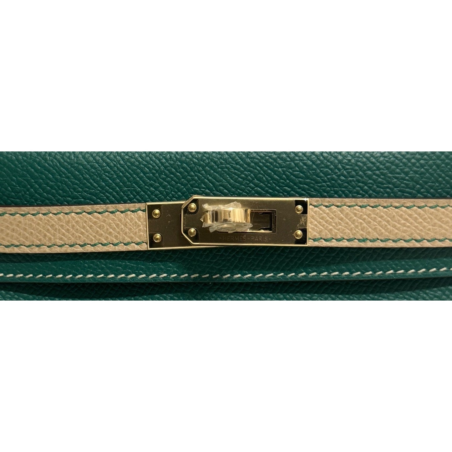 Hermes Kelly Mini 20 Special Order Malachite Trench Epsom Leather Permabrass HWR