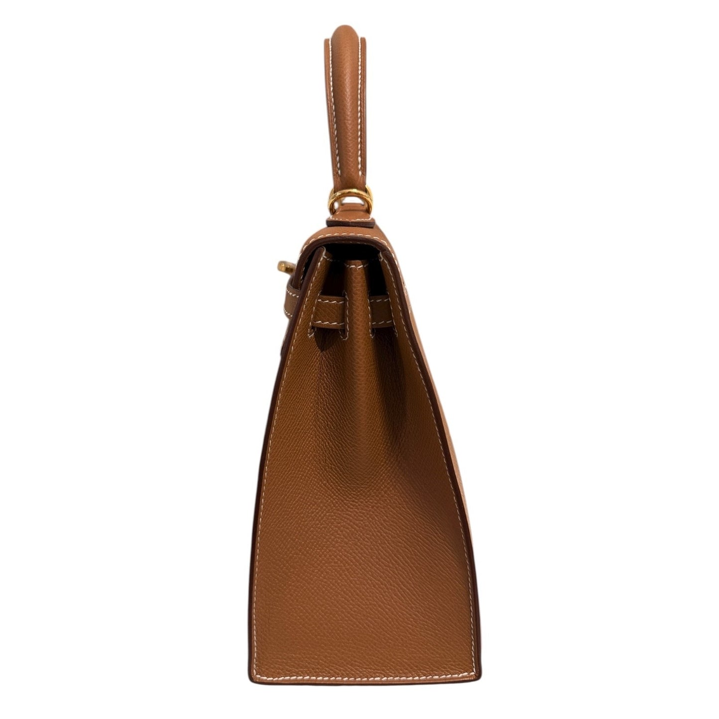Hermes Kelly 25 Sellier Gold Tan Epsom Leather Gold Hardware