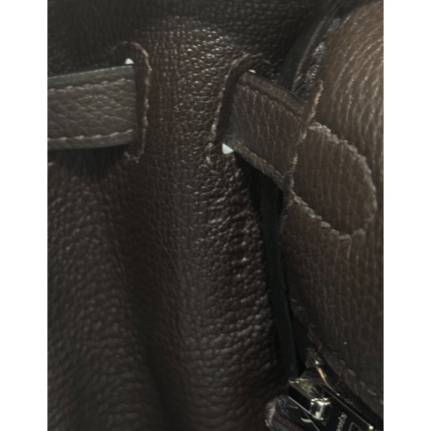 Hermes Kelly 25 Ebene Brown Togo Leather Palladium Hardware