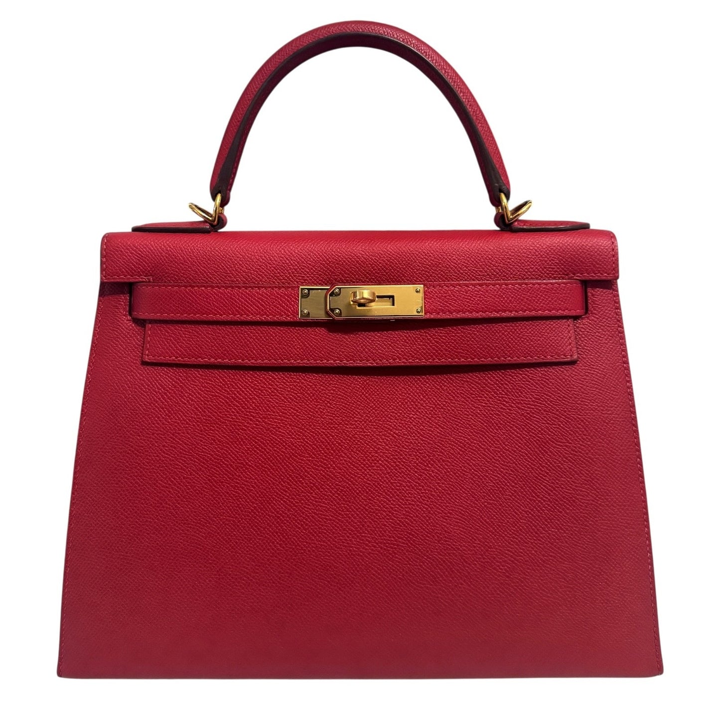 Hermes Kelly 28 Sellier Rouge Casaque Red Epsom Leather Gold Hardware