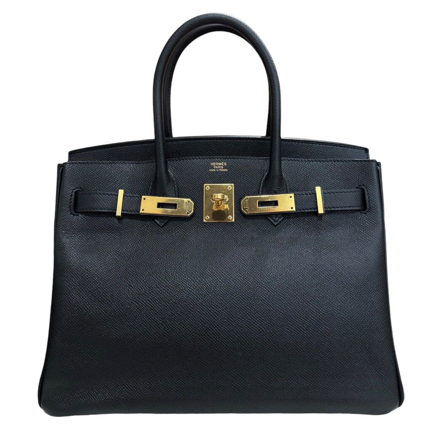 Hermes Birkin 30 Black Noir Epsom Leather Gold Hardware RARE