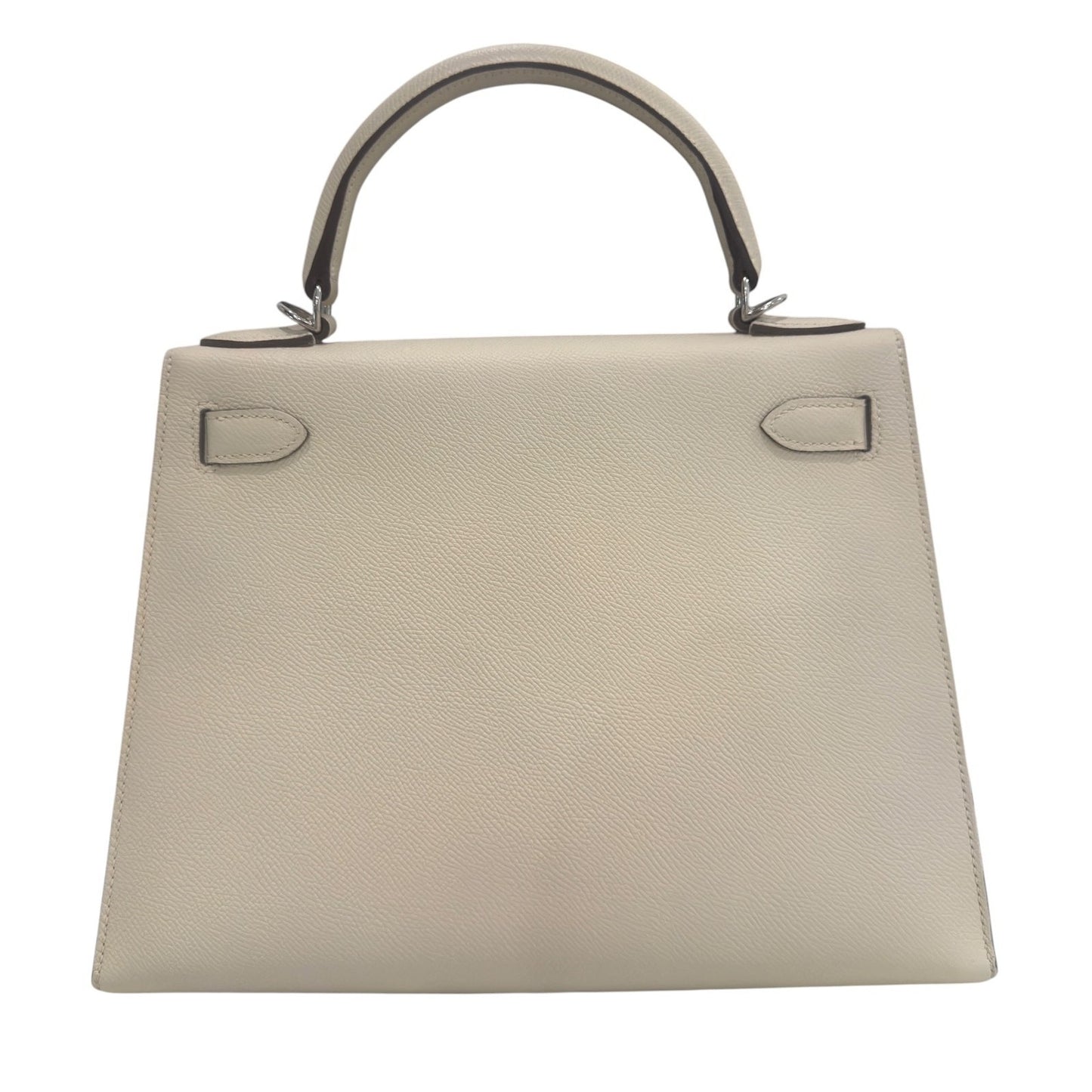 Hermes Kelly 28 Sellier Special Order Craie Gris Gray Epsom Leather Palladium