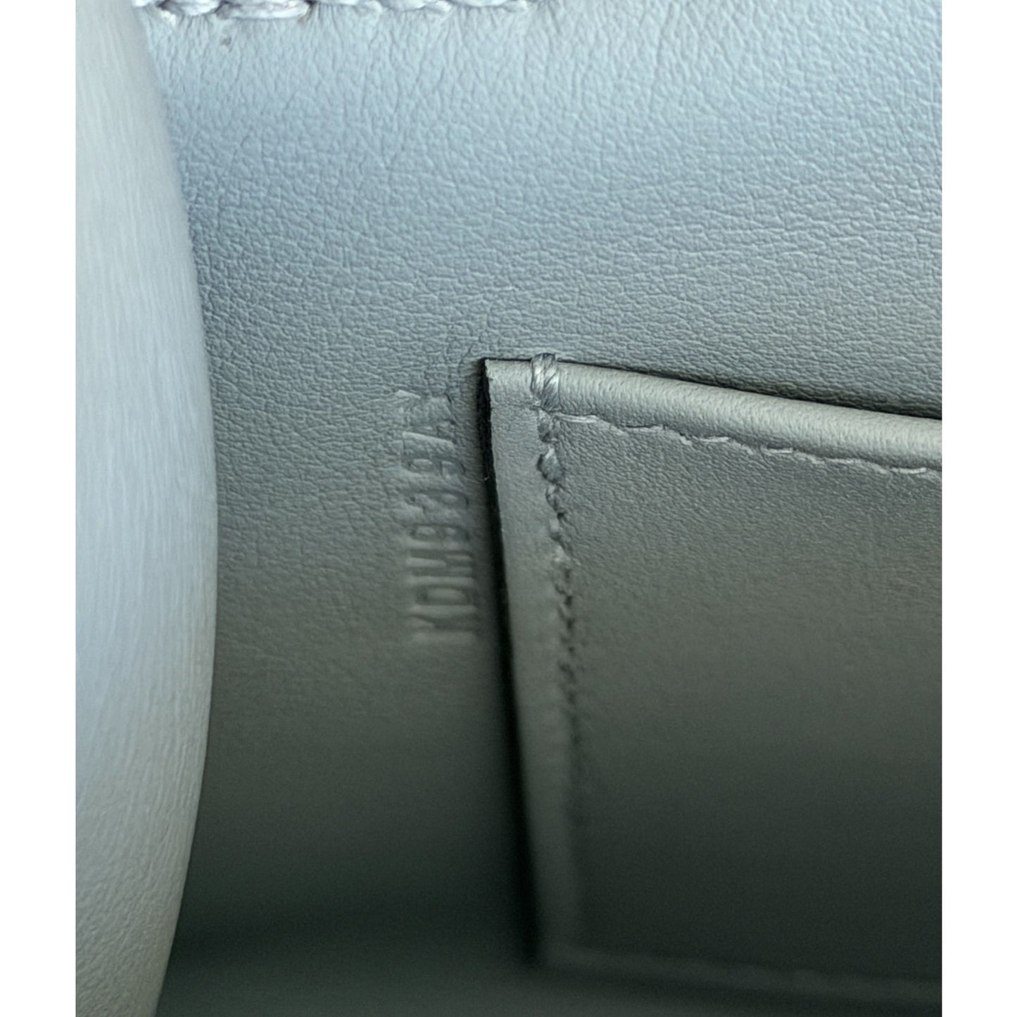Hermes Kelly Mini Pochette Gris Pantin Gray Leather Palladium Hardware RARE